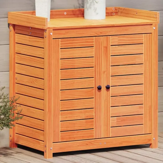 vidaXL plantebord i massivt fyrretr 82,5x50x86,5 cm - brun