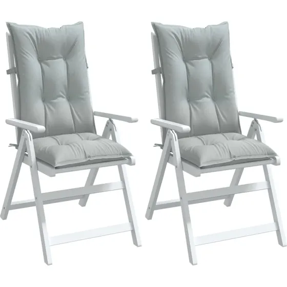 vidaXL stolehynder med hj ryg 2 stk. 120x50x7 cm lysegr