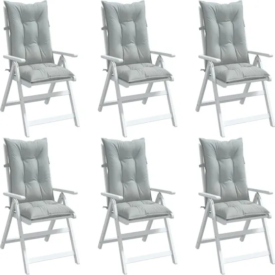 vidaXL stolehynder hj ryg 6 stk 120x50x7 cm stof lysegr