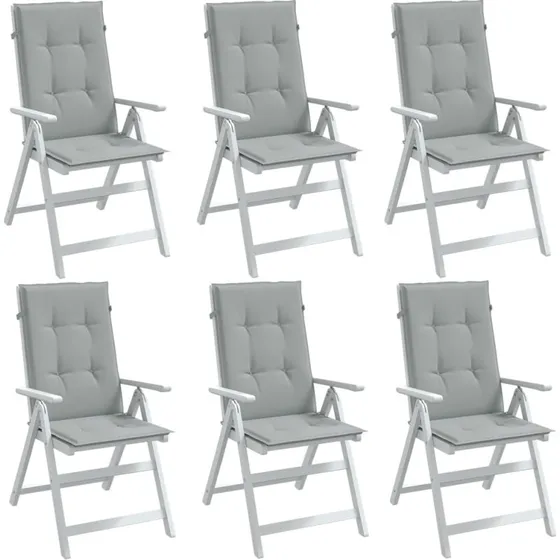 vidaXL stolehynder hj ryg 6 stk 120x50x4 cm lysegr