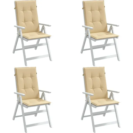 vidaXL stolehynder hj ryg 120x50x4 cm 4 stk beige