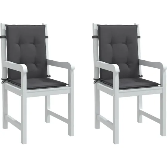 vidaXL Stolehynder lav ryg 2 stk 100x50x4 cm stof antracitgrå