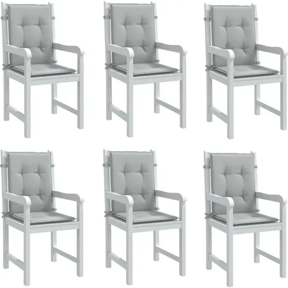 vidaXL stolehynder lav ryg 6 stk 100x50x4 cm stof lysegrå