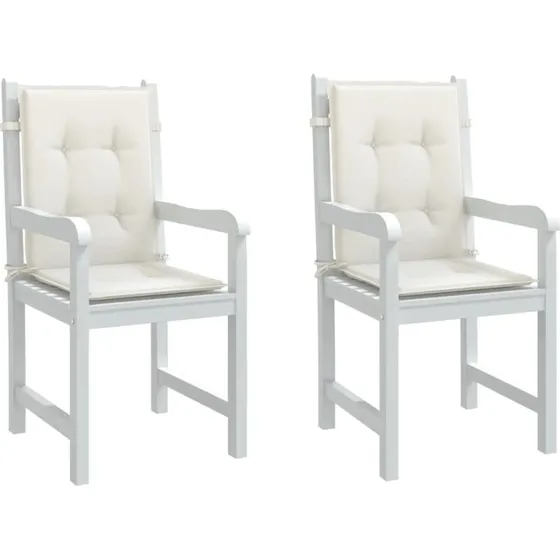 vidaXL stolehynder lav ryg 2 stk. 100x50x4 cm stof creme