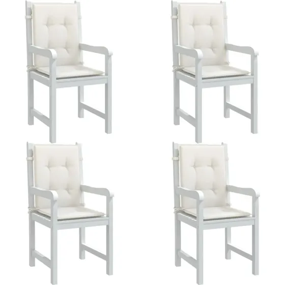 vidaXL stolehynder lav ryg 4 stk 100x50x4 cm creme