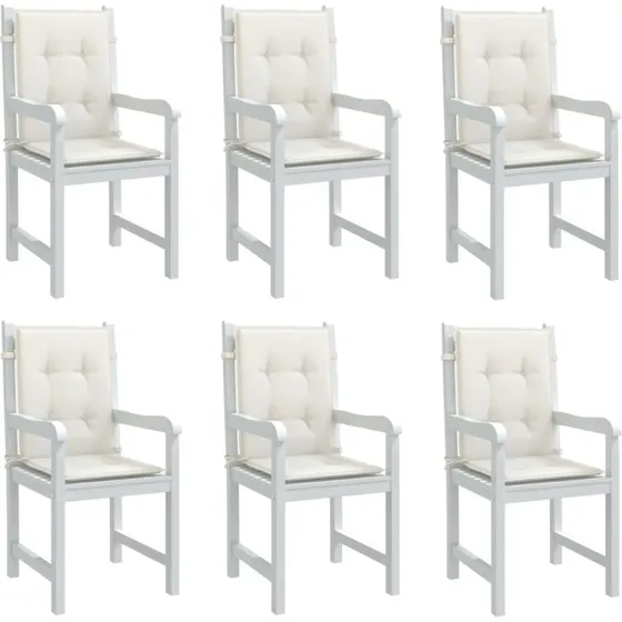 vidaXL Stolehynder lav ryg 6 stk 100x50x4 cm creme