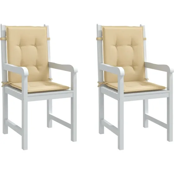 vidaXL Stolehynder lav ryg 2 stk. 100x50x4 cm beige