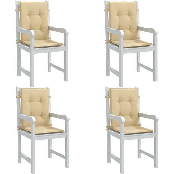 vidaXL 4 stk. stolehynder lav ryg 100x50x4 cm - beige
