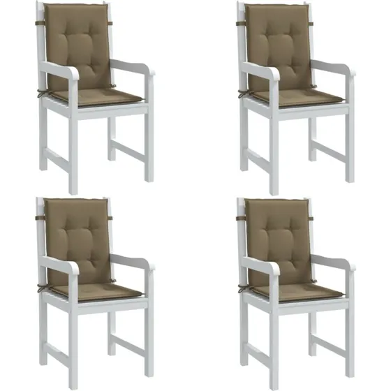 vidaXL 4 stk stolehynder lav ryg 100x50x4 cm stof gråbrun