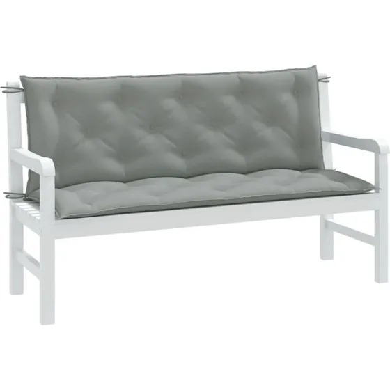 vidaXL hynder til havebnk 2 stk. 150x50x7 cm meleret lysegr