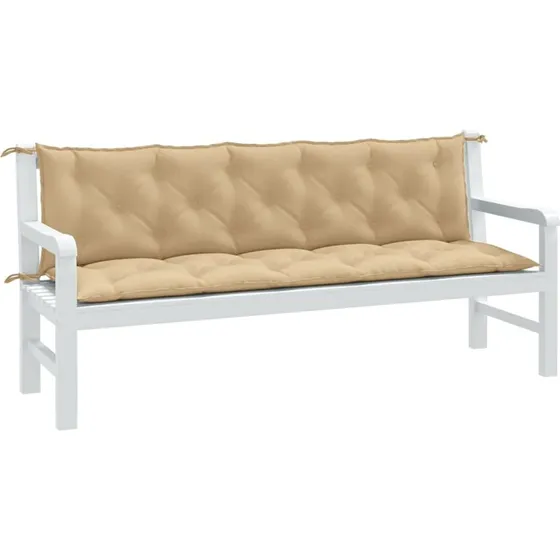 vidaXL hynder til havebnk 2 stk. 180x50x7 cm meleret beige