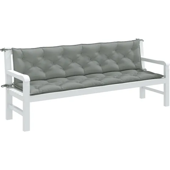 vidaXL hynder til havebnk 2 stk 200x50x7 cm meleret lysegr