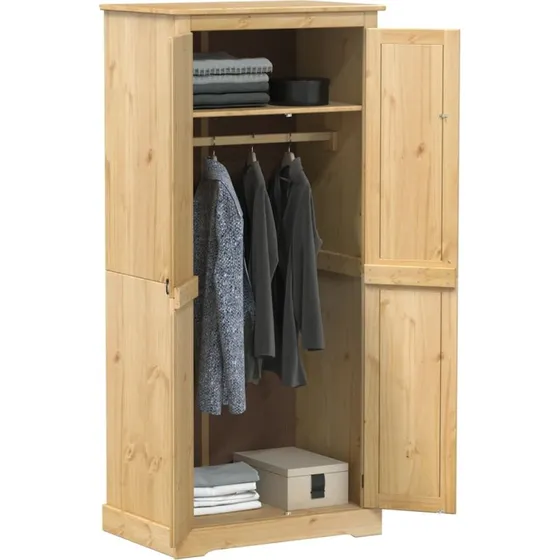 vidaXL Corona klædeskab 76x50x170 cm i massivt fyrretræ