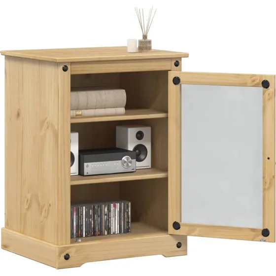 vidaXL hi-fi-skab Corona 60x50x82 cm, massivt fyrretræ