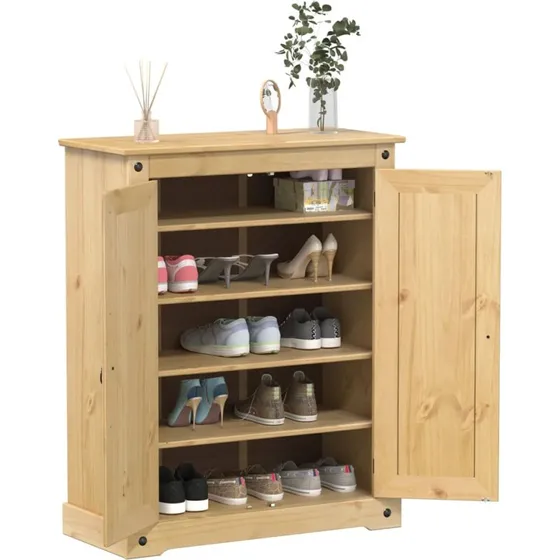 vidaXL skoskab Corona 86x38,5x108 cm massivt fyrretræ