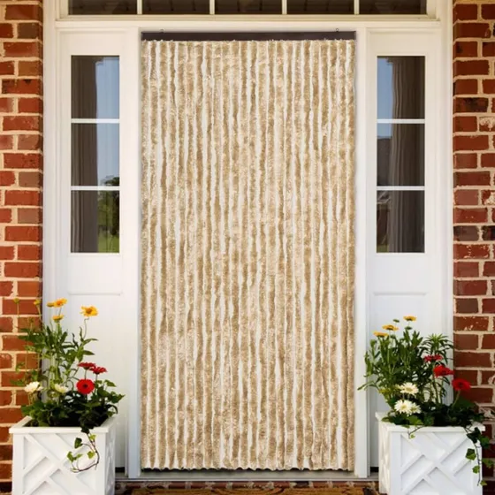 vidaXL flueforhæng 100x200 cm chenille beige