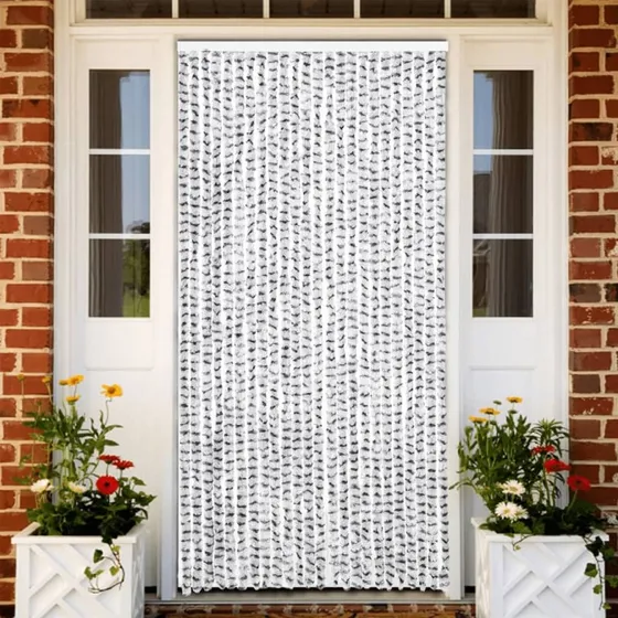 vidaXL flueforhæng chenille 100x230 cm lysegrå/mørkegrå