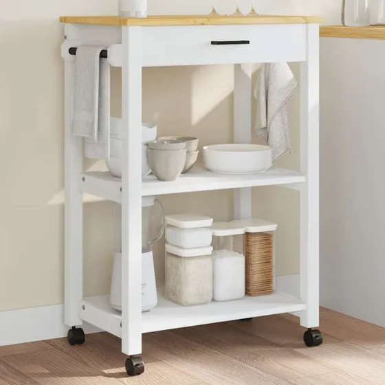 vidaXL MONZA køkkenvogn 60x40x88,5 cm massivt fyrretræ