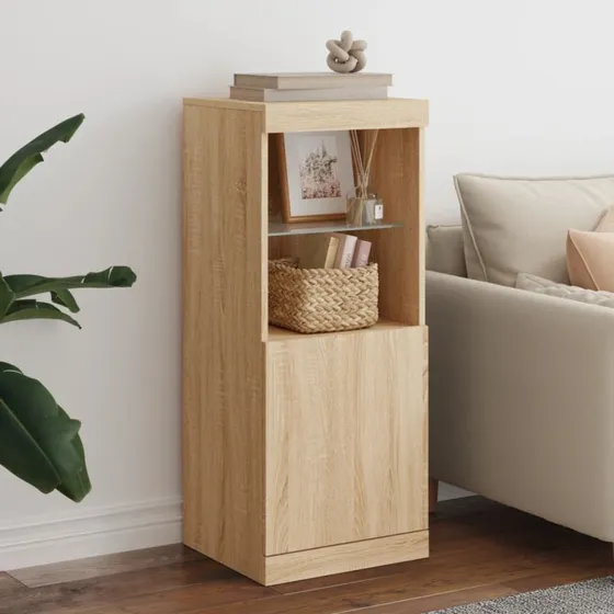 vidaXL sknk med LED 41x37x100 cm sonoma-eg