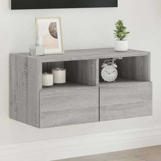 vidaXL væghængt tv-bord 60x30x30 cm - grå sonoma-eg