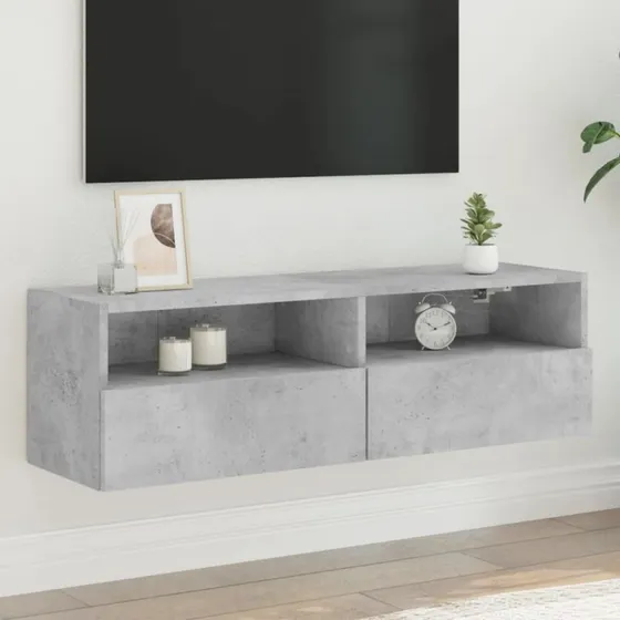 vidaXL væghængt tv-bord 100x30x30 cm, betongrå