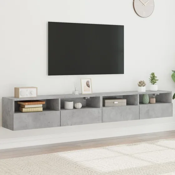 vidaXL væghængte tv-borde 2 stk. 100x30x30 cm betongrå