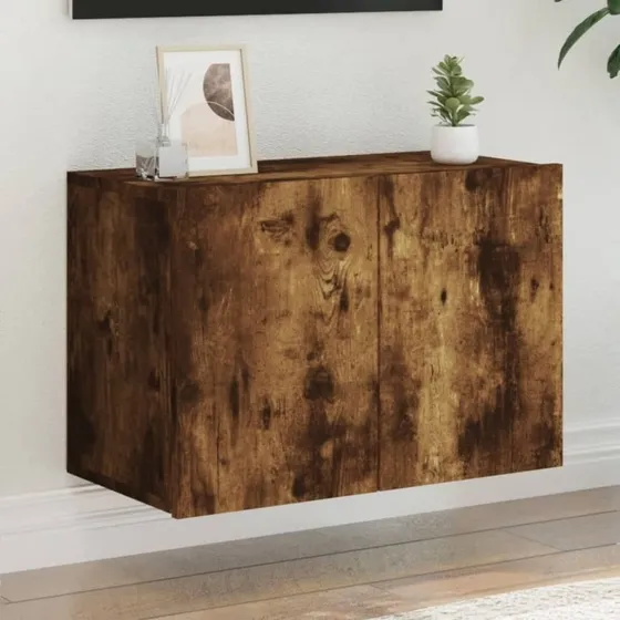 vidaXL væghængt tv-bord 60x30x41 cm røget egetræ