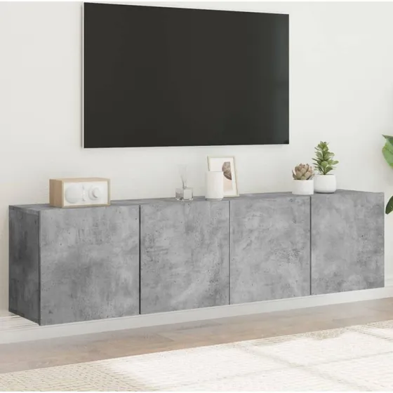 Væghængte tv-borde 2 stk. 80x30x41 cm – betongrå
