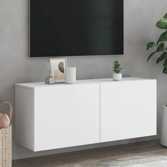 vidaXL væghængt tv-bord 100x30x41 cm, hvid