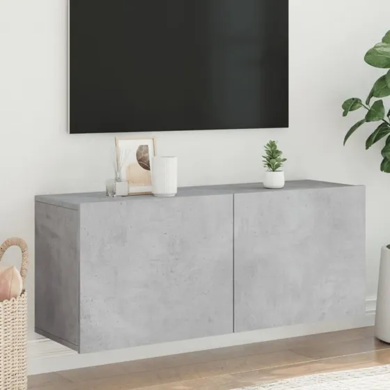 vidaXL væghængt TV-bord 100x30x41 cm betongrå