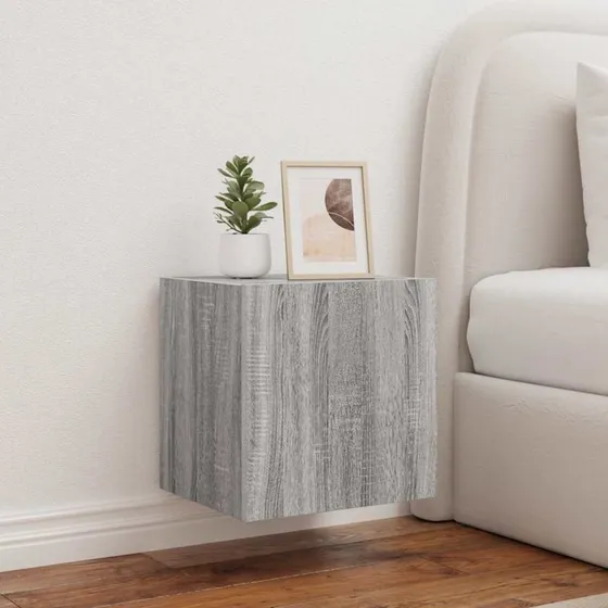 vidaXL vghngte tv-borde 2 stk. 40,5x35x40 cm med RGB LED, gr sonoma-eg