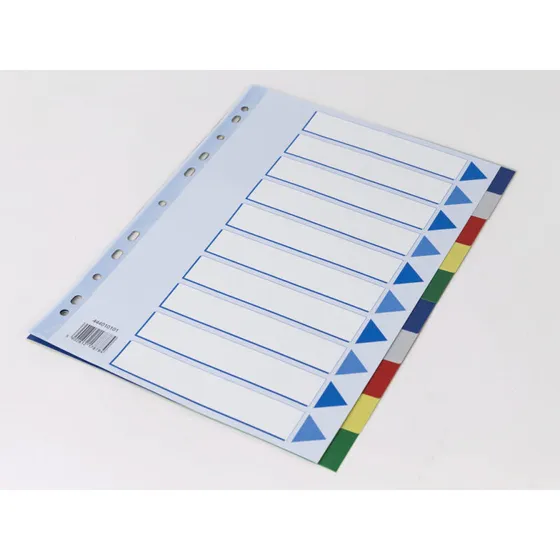 Q-Line Faneblade A4 10-delt med kartonforside, farvede (20 stk)