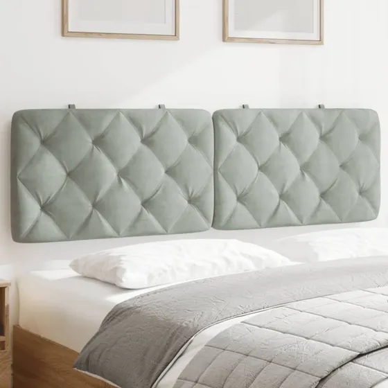 vidaXL gavlpude 160 cm velour lysegrå
