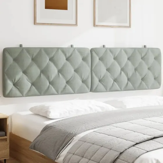vidaXL gavlpude 200 cm velour lysegrå