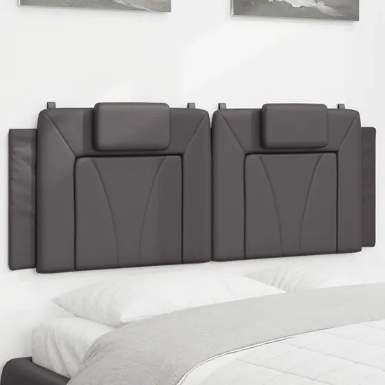 vidaXL Gavlpude Viana 120 cm kunstlæder, grå