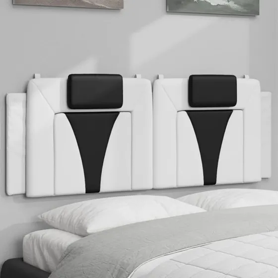 vidaXL Viana gavlpude 140 cm kunstlæder hvid/sort