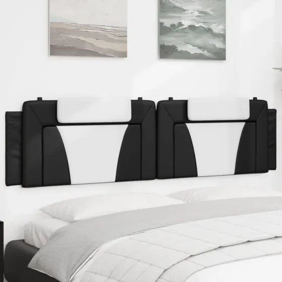 vidaXL Gavlpude Viana 200 cm kunstlæder sort/hvid
