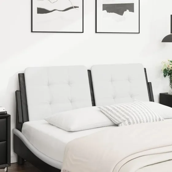 vidaXL Gavlpude Zadar 140 cm kunstlæder hvid/sort