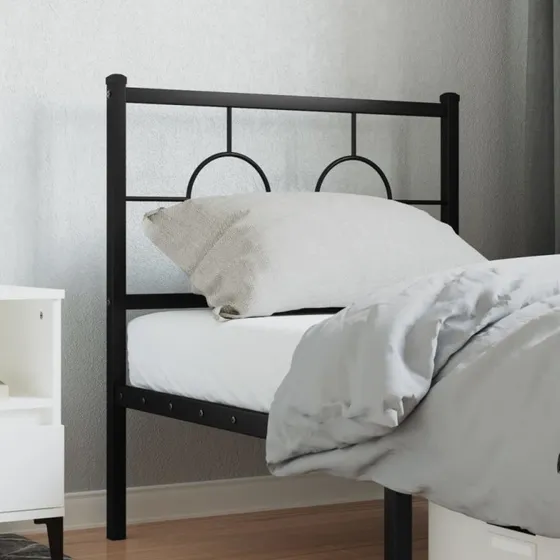 vidaXL sengegavl 80 cm metal - sort