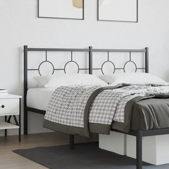 vidaXL sengegavl 160 cm i metal, sort