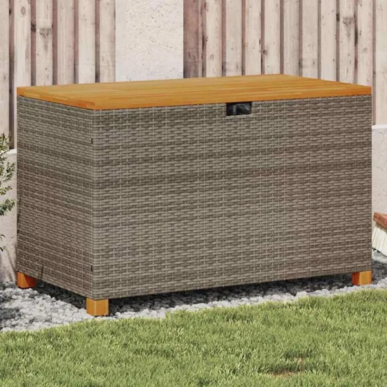 vidaXL opbevaringsboks 110x55x63 cm polyrattan akacietr gr