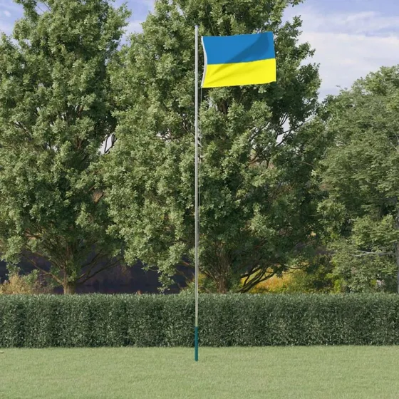 vidaXL Ukraine-flag 90x150 cm med messingøjer