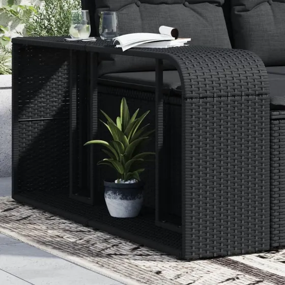 vidaXL opbevaringshylder 2 stk. sort polyrattan