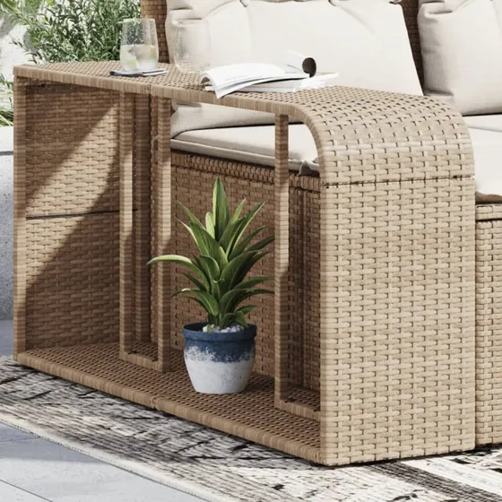 vidaXL opbevaringshylder 2 stk. polyrattan beige