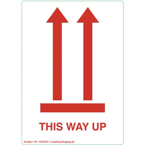 This Way Up etiketter 120x86 mm, 500 stk/rul
