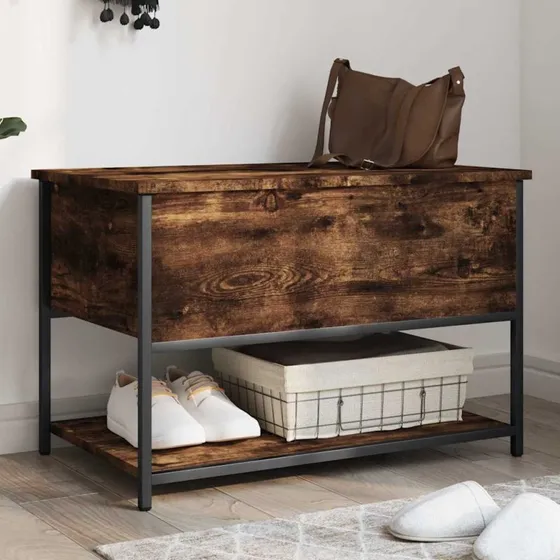 vidaXL opbevaringsbænk 70x42,5x47 cm - røget eg