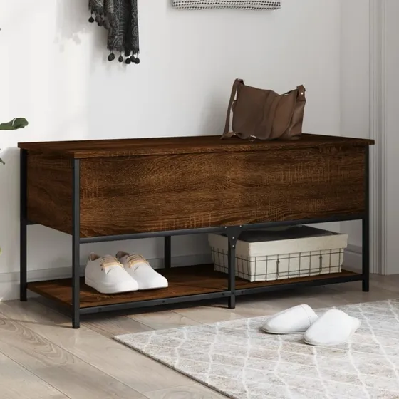 vidaXL opbevaringsbænk 100x42,5x47 cm brun eg