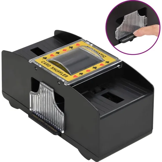 vidaXL automatisk kortblander til 2 spil, sort