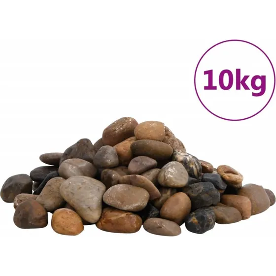 vidaXL polerede småsten 10 kg 2–5 cm, flerfarvet
