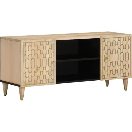 vidaXL TV-bord 105x33x46 cm i massivt mangotræ, brun